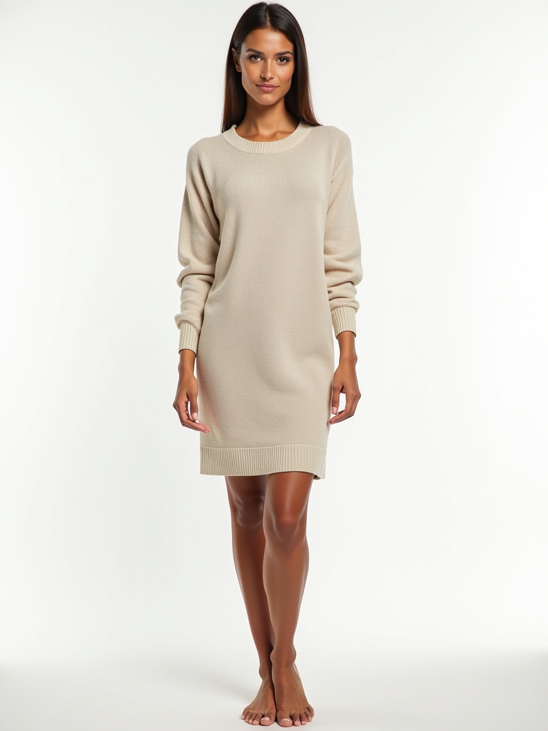 Robe pull col roulé