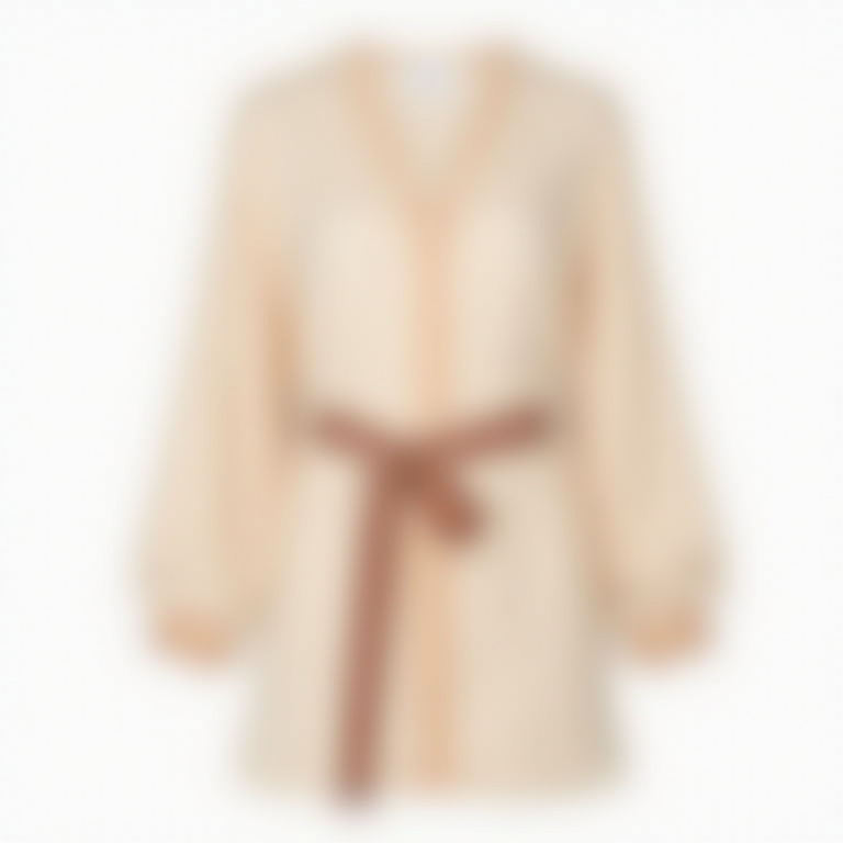Robe chemise velours côtelé beige avec ceinture