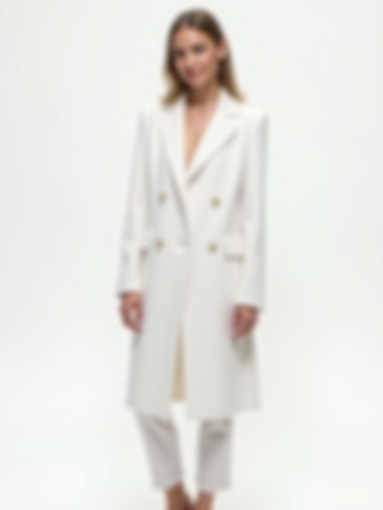 Blazer long blanc avec poches