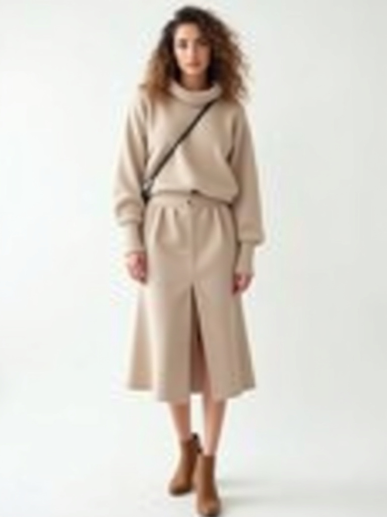 Ensemble Mastour Pull et Jupe couleur aqua