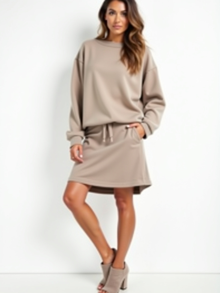 Ensemble Mastour Pull et Jupe couleur aqua