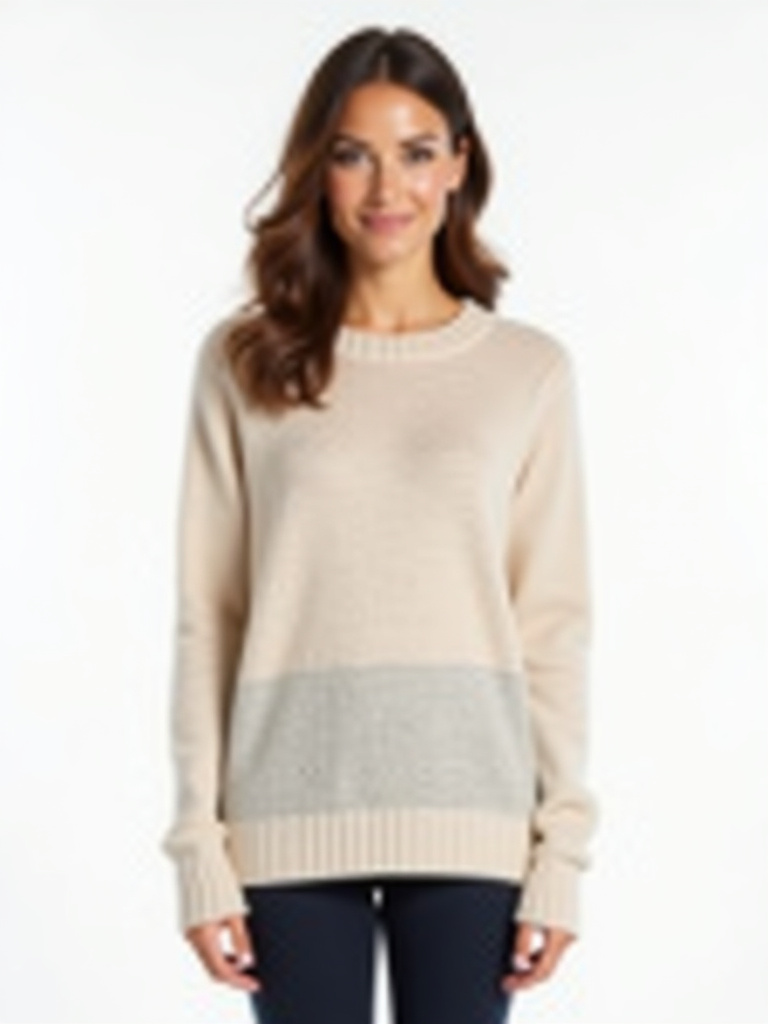 Pull col V beige sans manches