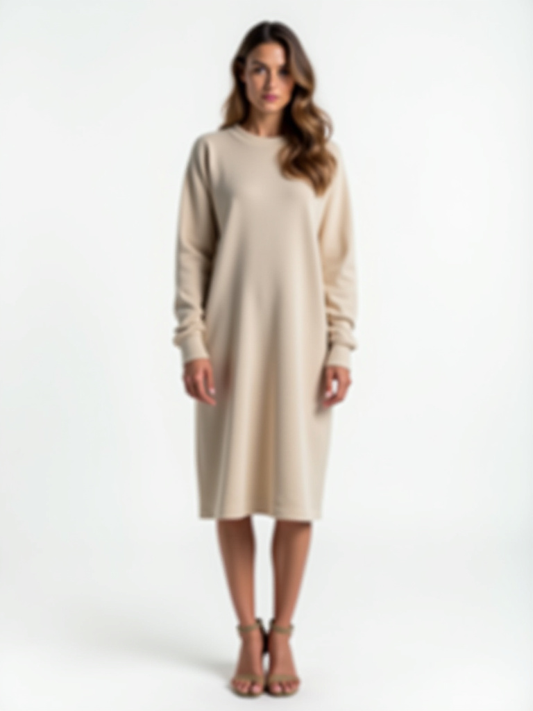 Robe pull longue col roulé plusieurs coloris