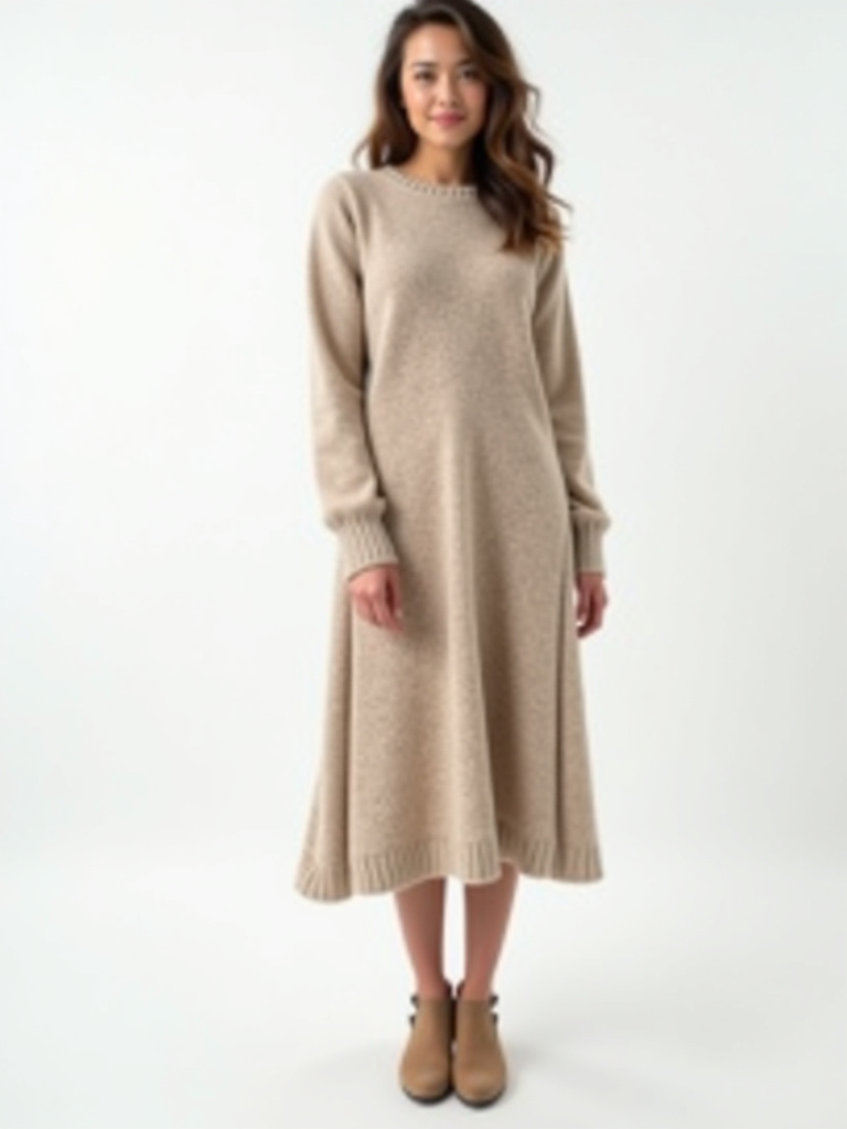 Robe pull longue col roulé plusieurs coloris