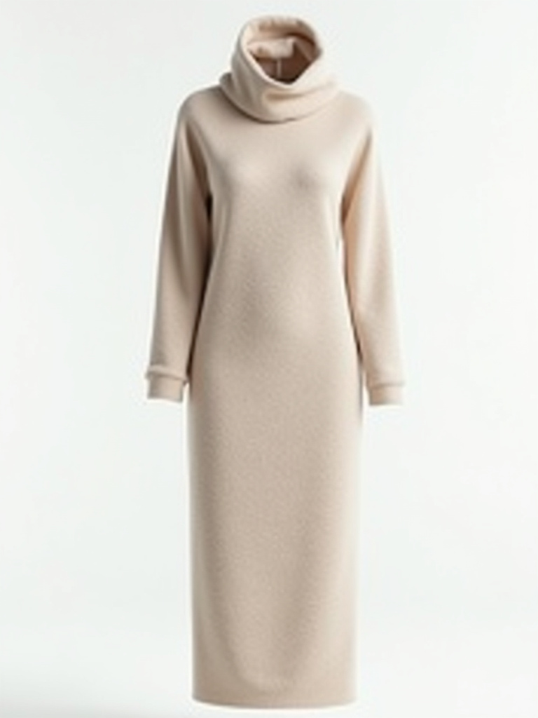 Robe pull longue col roulé plusieurs coloris