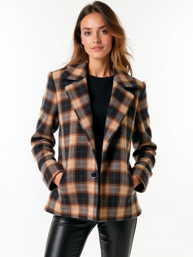 Veste laine carreaux style bucheron