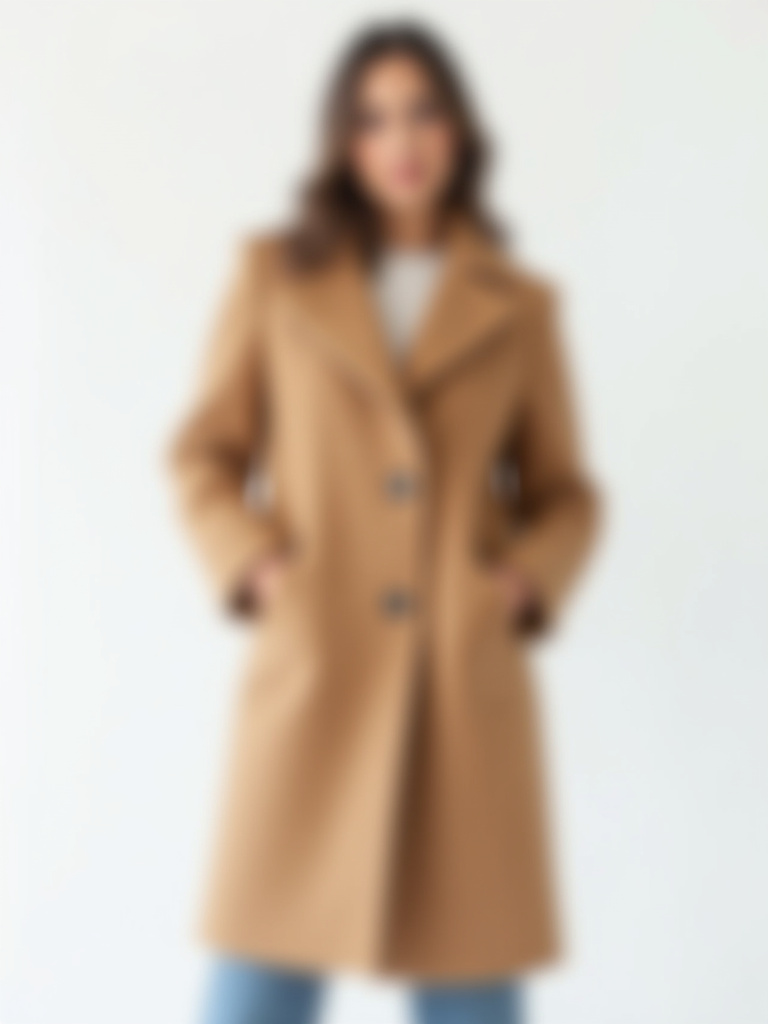 Manteau beige clair et camel
