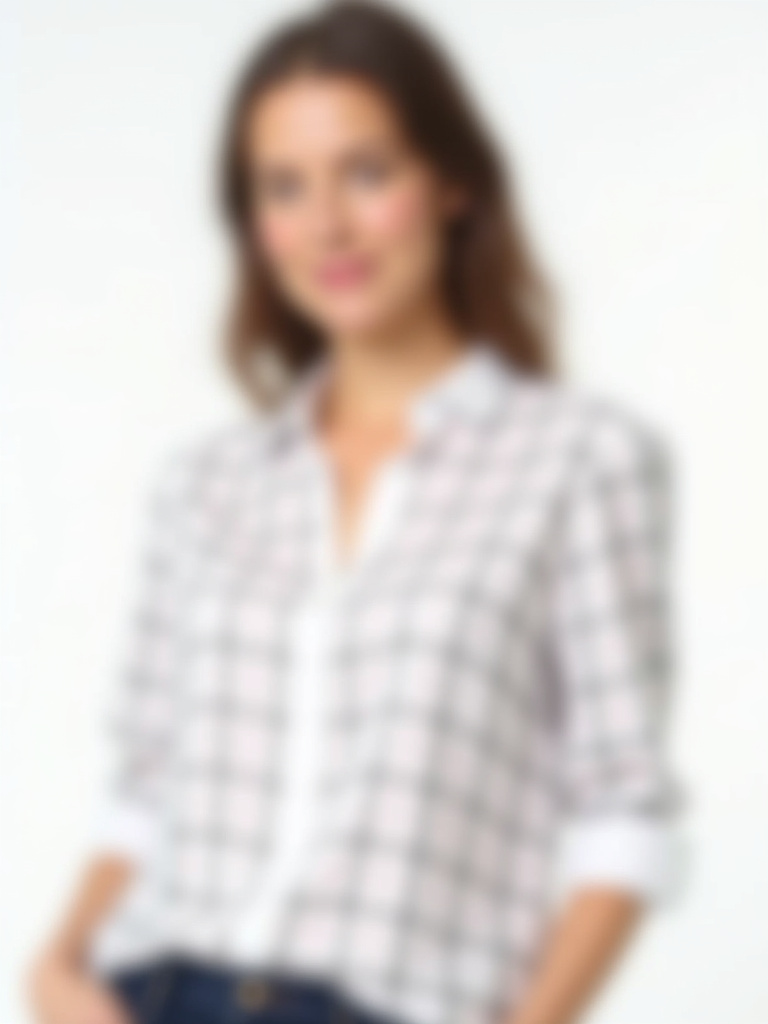 Chemise tunique bi matière carreaux