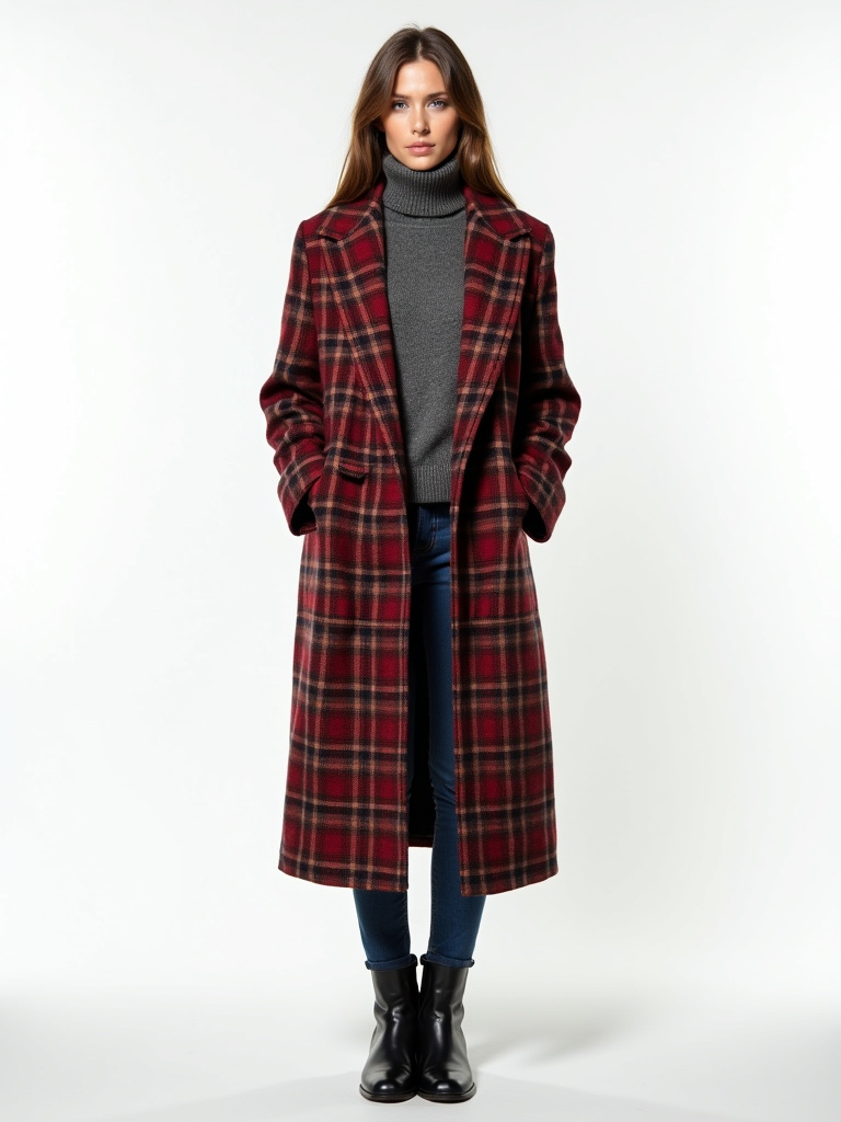 Manteau carreaux tout doux