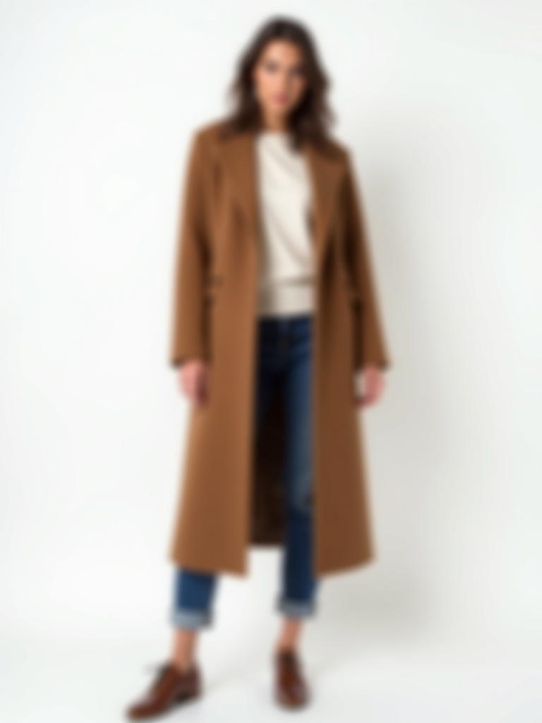 Veste longue sans manches avec poches et ceinture camel ou noir