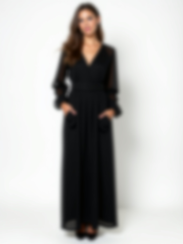 Robe longue manches longues rond 15€ au lieu de 25€